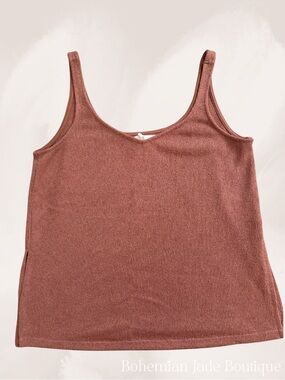 H&M Rust Knit Tank Top Sleeveless Sweater Women’s Small